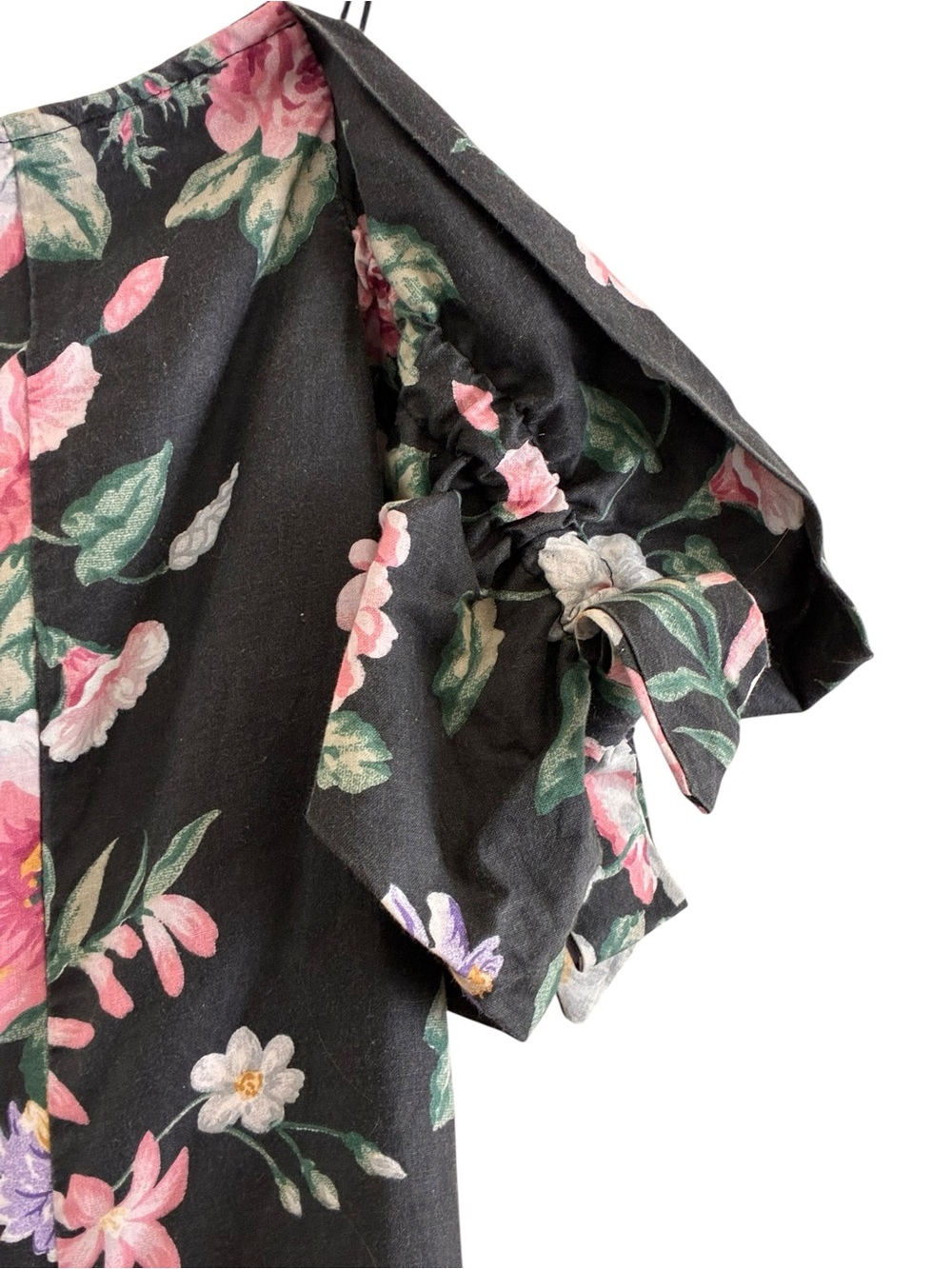 Expo | Vintage floral cotton off the shoulder 80’s/90’s princess cut dress - Picture 10 of 11